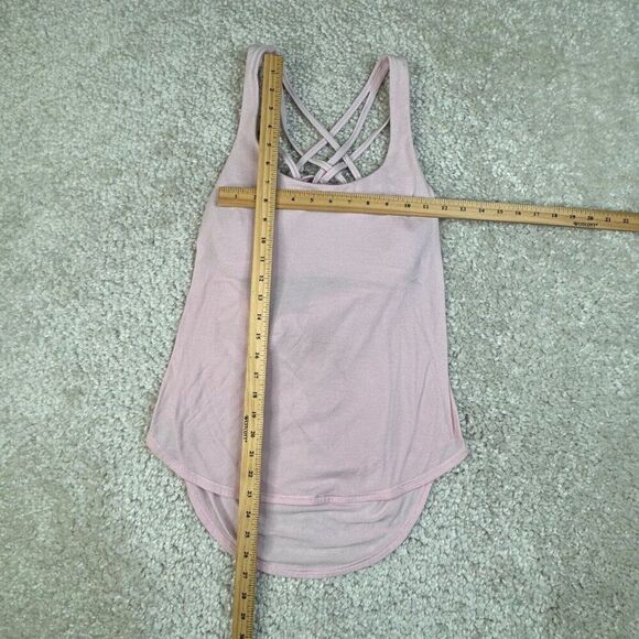 Lululemon Free To Be Serene Tank 2 In 1 Heathered Pearl Pink FLAWS - Picture 10 of 11